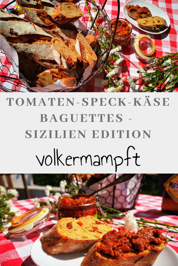 Pinterest Tomaten-Speck-Käse Baguettes - Sizilien Edition