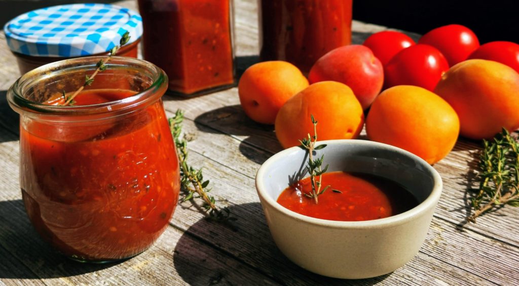 Tomaten Aprikosen Thymian Marmelade