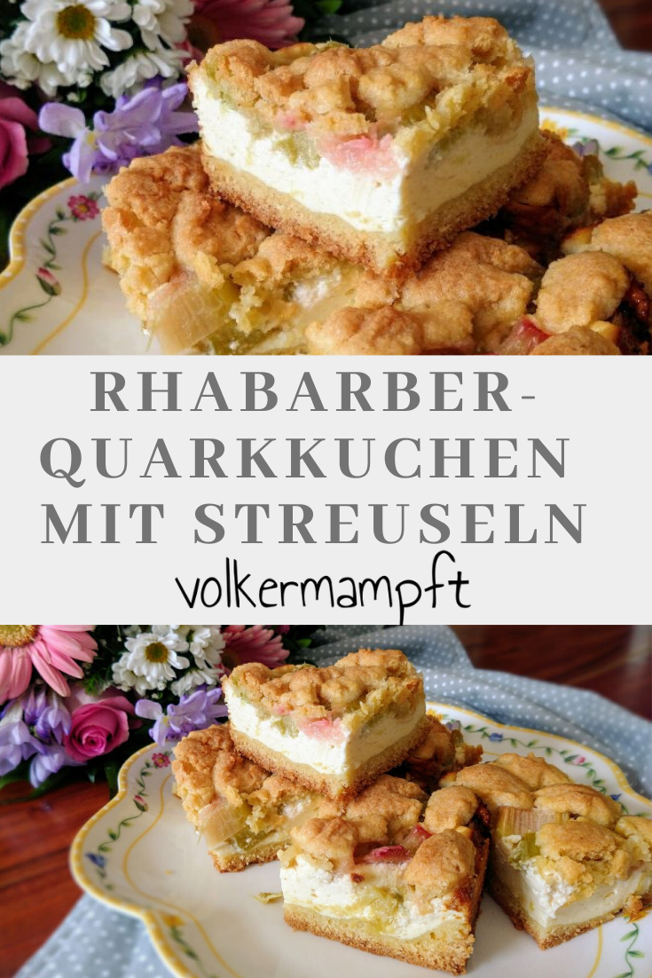 Pinterest Rhabarber-Quarkkuchen mit Streuseln