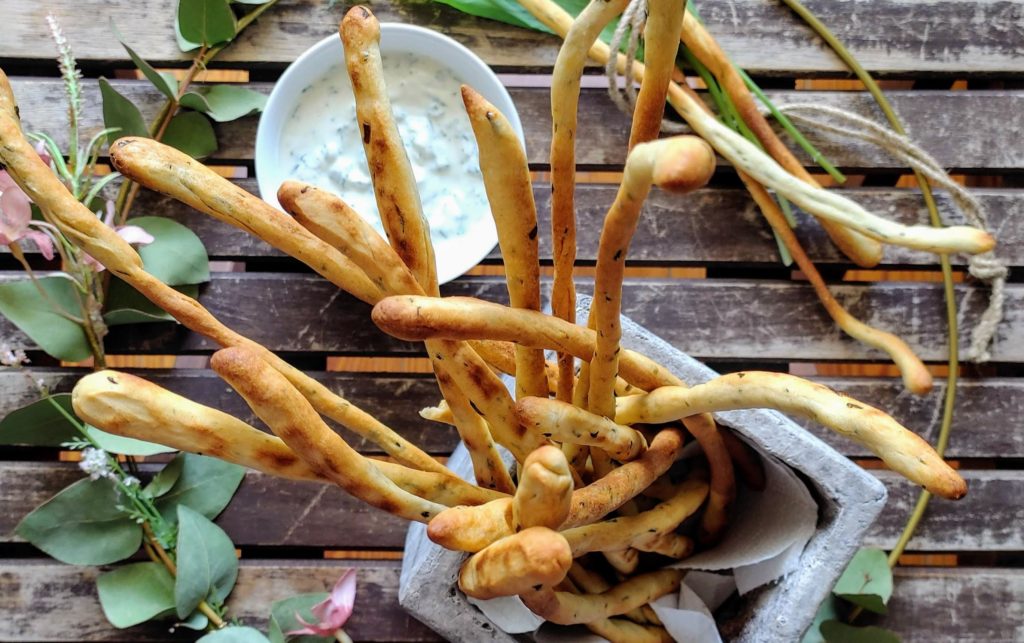 Bärlauch-Sauerteig-Grissini