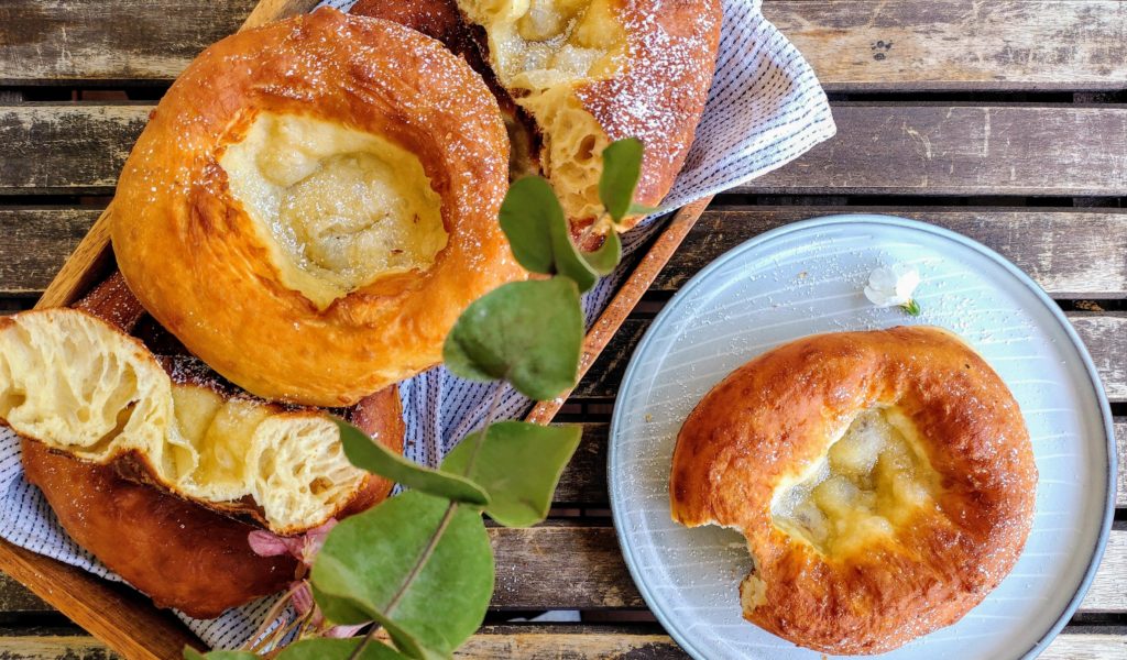 Knieküchle - Fränkische Auszogne Krapfen - gebacken mit Milchkefir