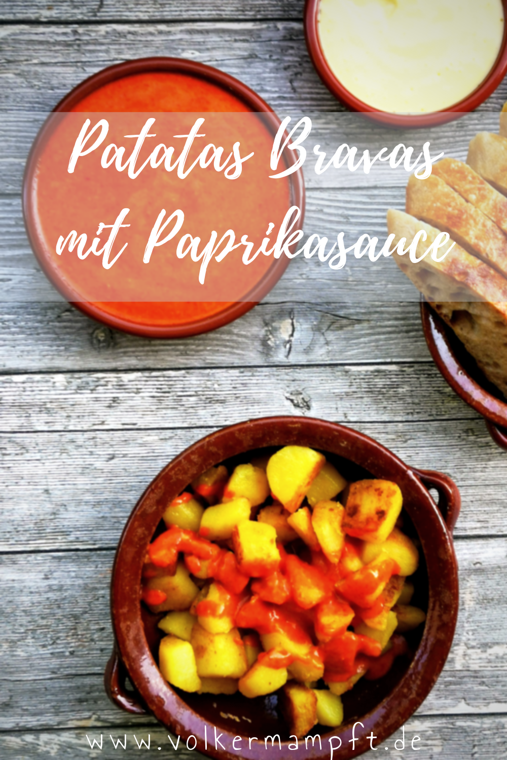Pintererst Patatas Bravas mit Paprikasauce - der Tapas Klassiker