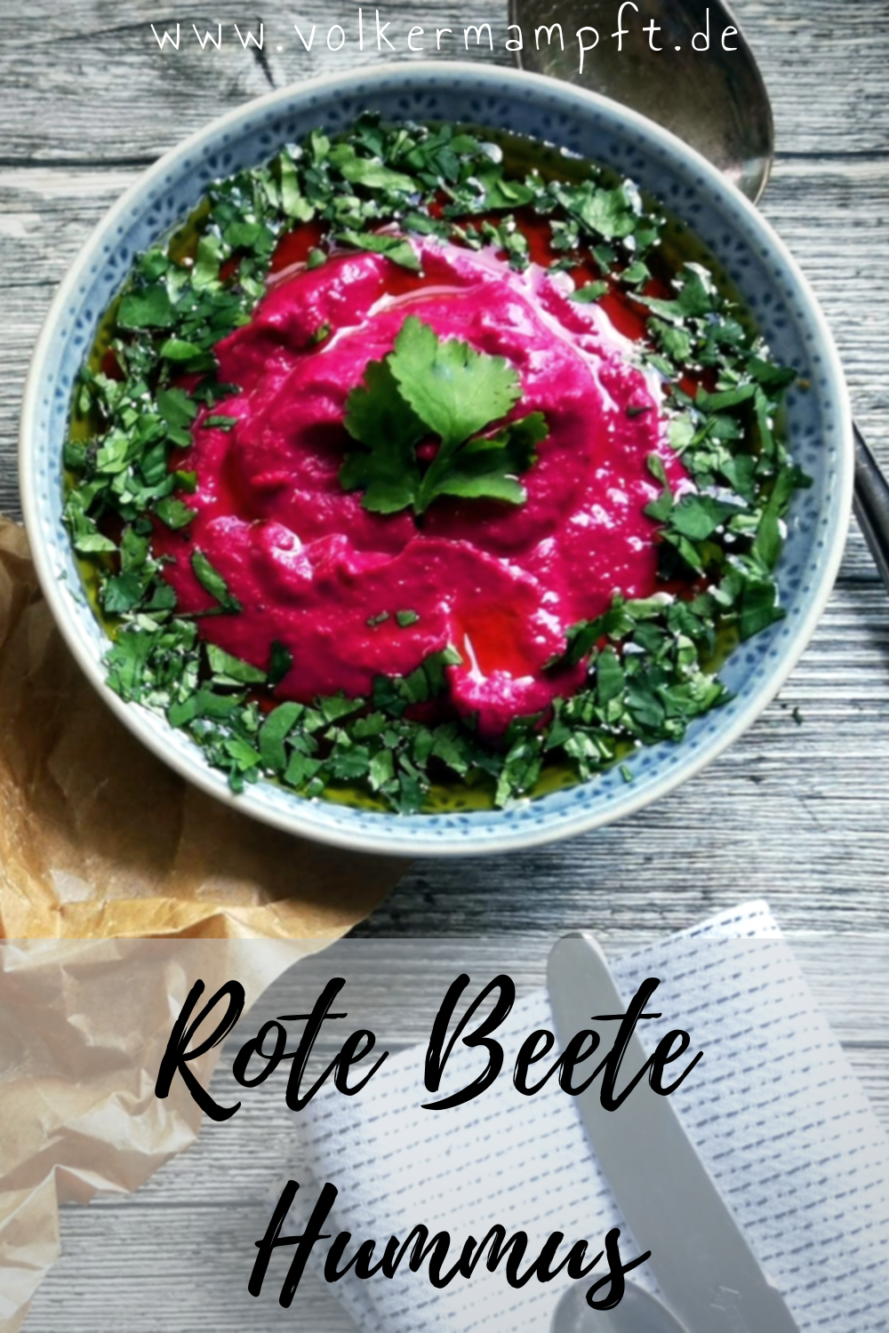 Pintererst - Rote Beete Hummus mit Koriander
