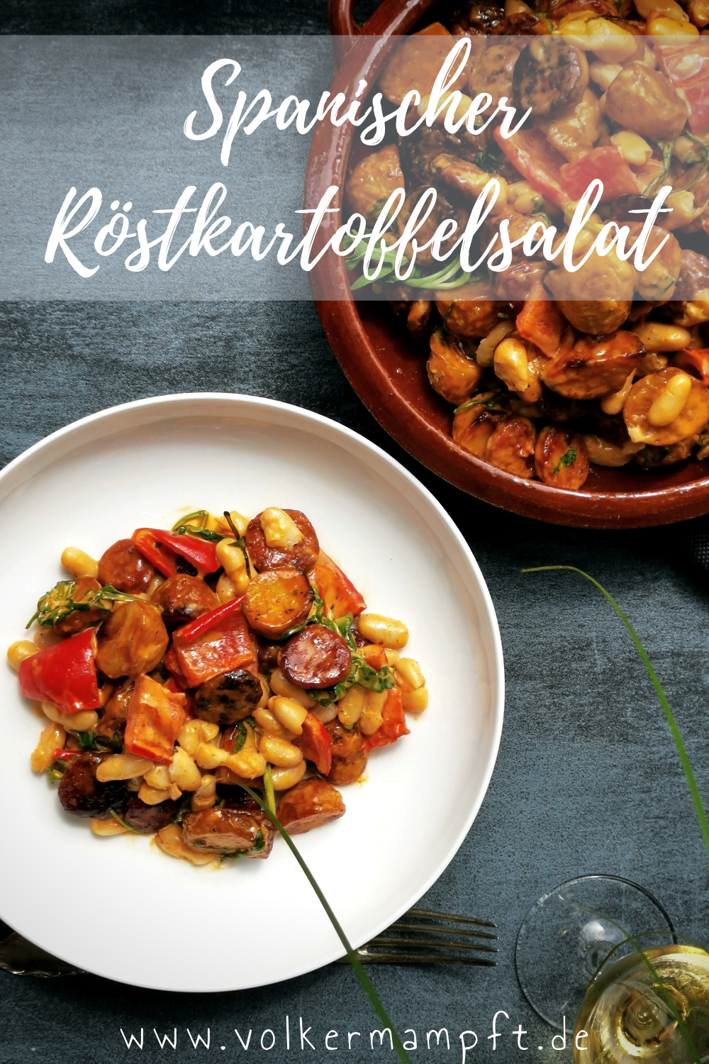 Pintererst - Spanischer Röstkartoffel-Salat mit Chorizo und weißen Bohnen