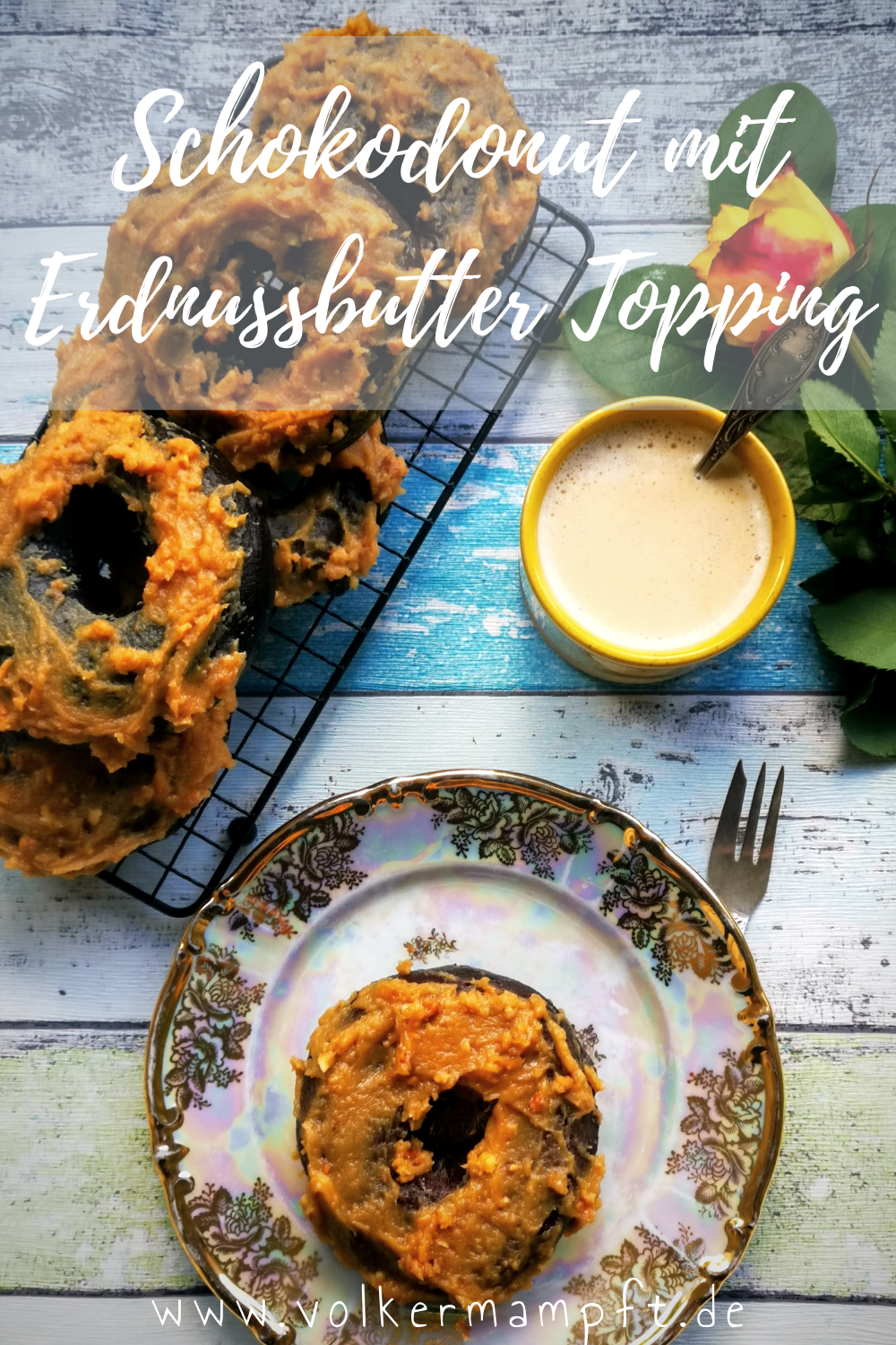 Pinterest Schokodonut mit ErdnussbutterTopping