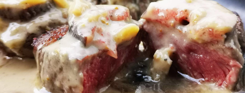 Filet Medaillons mit Feigen-Gorgonzola Soße Anschnitt