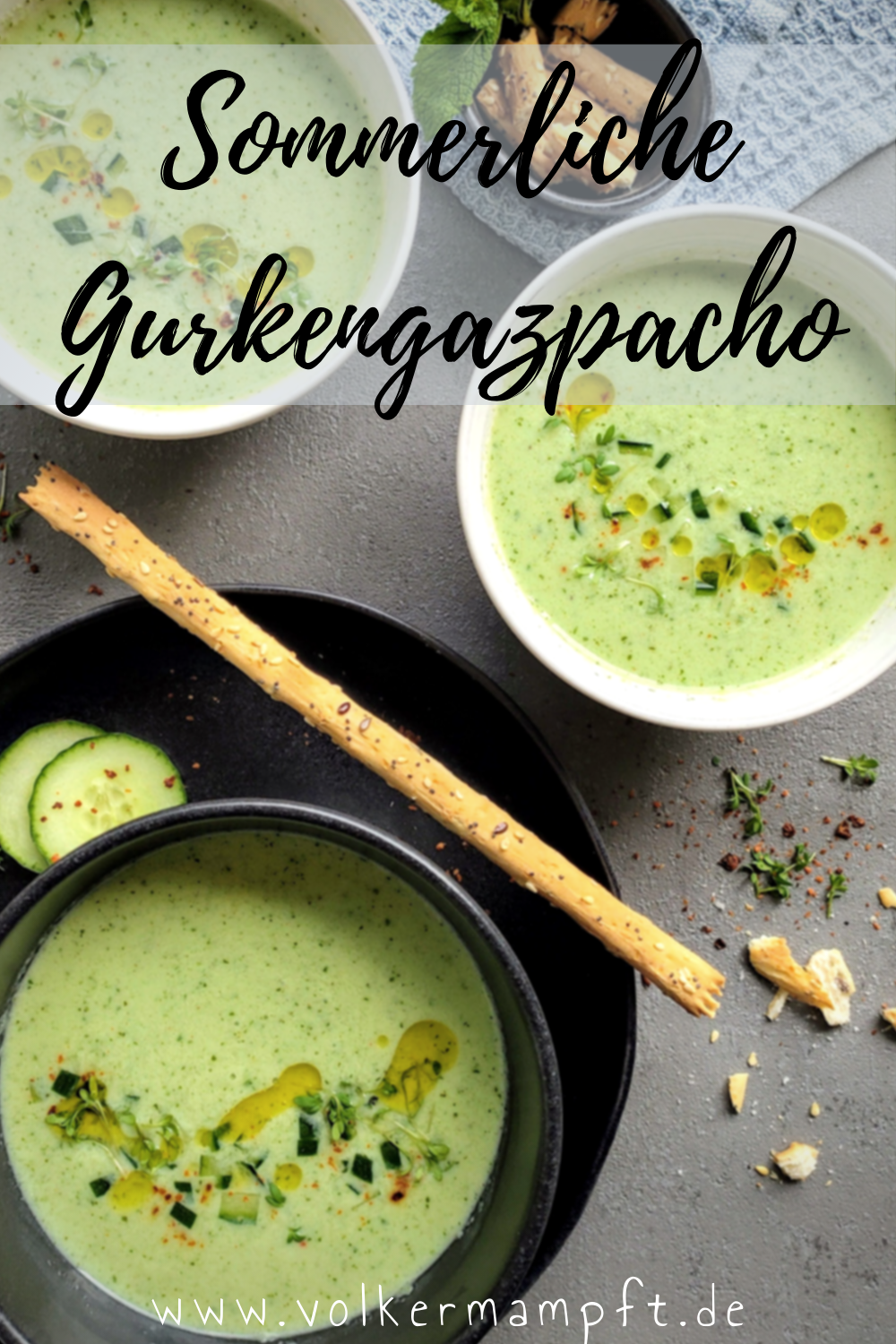 Pintererst - Sommerliche Joghurt-Gurken-Gazpacho mit Minze