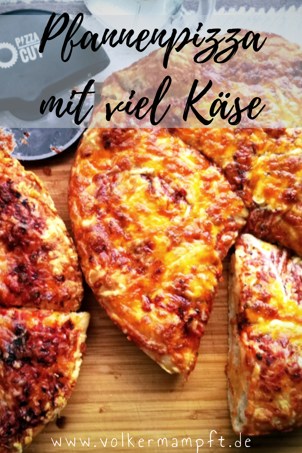 Pintererst - Crispy Cheesy Pan Pizza - Pfannenpizza mit Sauerteig