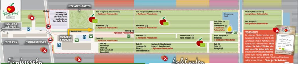 Äpfel selber pflücken auf dem Herzapfelhof - Ausflug ins Alte Land bei Hamburg - Karte