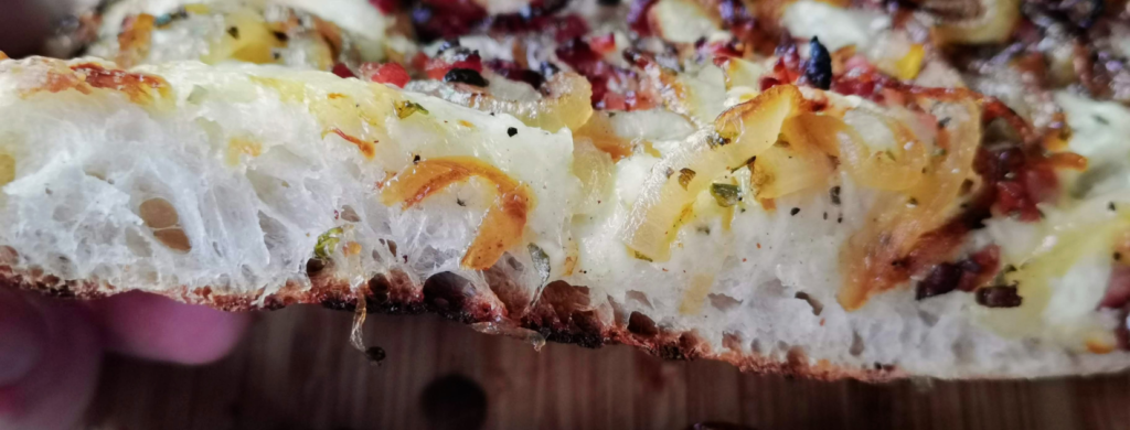 Zwiebelkuchen mit Federweißer - Anschnitt