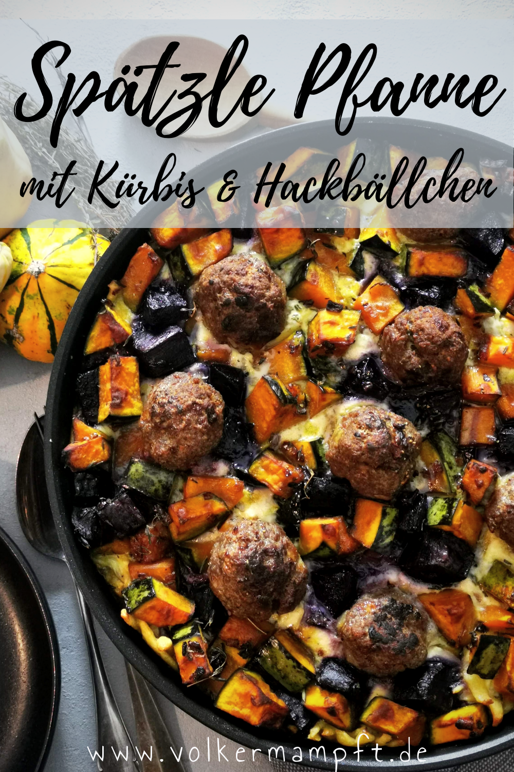 Pintererst - Kürbis-Spätzle Auflauf mit Hackbällchen - Koch mein Rezept