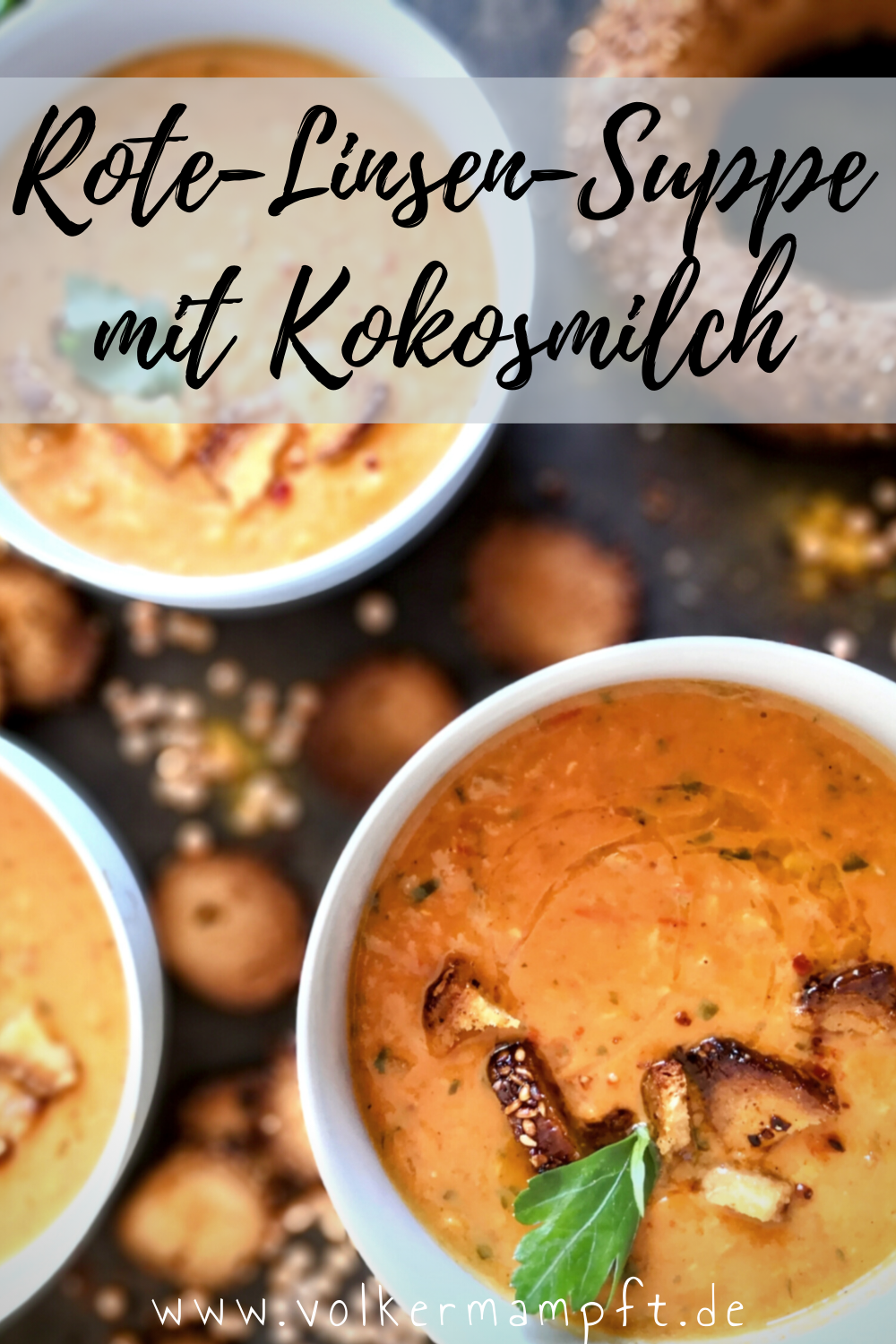 Rote-Linsen-Suppe Mit Kokosmilch Und Petersilie